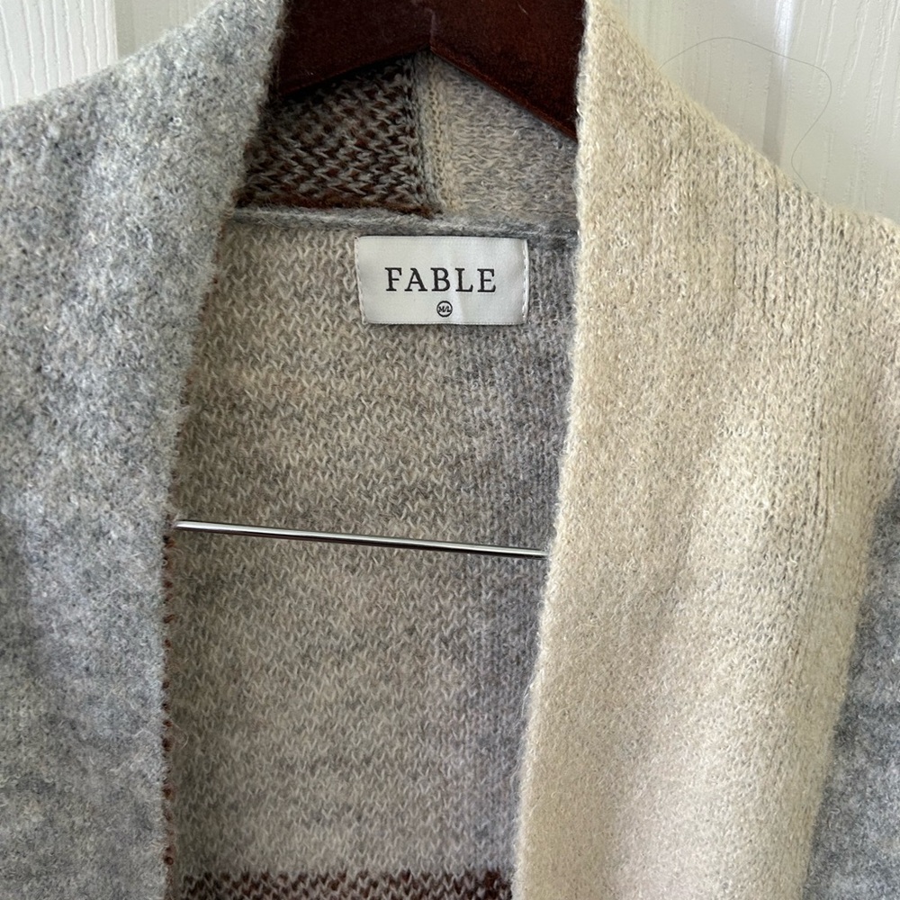 Fable Colorblock Open-Front Cardigan - Size M/L - Picture 4 of 6